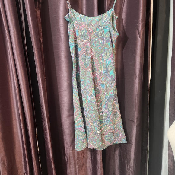 Pink Label Victoria's Secret Teal Paisley Chemise Slip Lingerie Dress Sm - Picture 11 of 15
